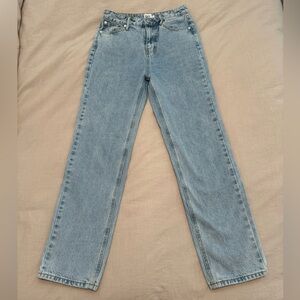 Princess Polly light wash, straight leg jeans